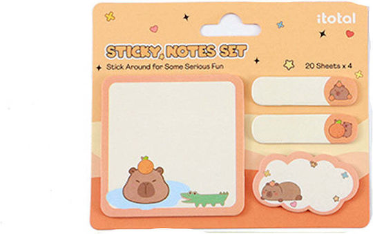 I Total Hârtie Sticky Memos Capybara Portocalii 4 Bucăți