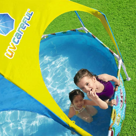Bestway Kinder Schwimmbecken PVC Aufblasbar Silber