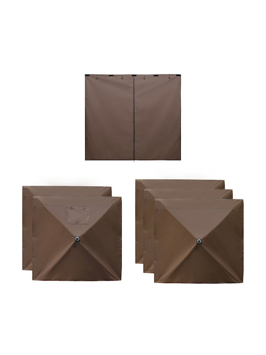 Vevor Τοίχωμα Σκηνής Καφέ 1,73 X 1,48 Μ Αδιάβροχο & Αντηλιακό 6 Τεμάχια 1 Πόρτα & 2 Παράθυρα Υπαίθριες Εκδηλώσεις Zpsltcbggmstpo0wf001v0