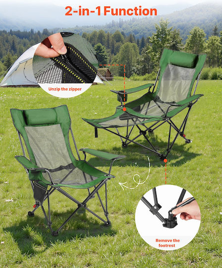 Vevor Strandstühle Liegestuhl - Sessel Für Kinder Grüne 166x55x40cm