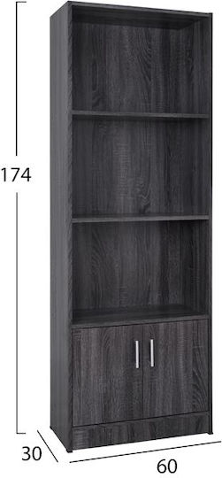 Bibliothek Hayden Anthrazit 60x30x174cm