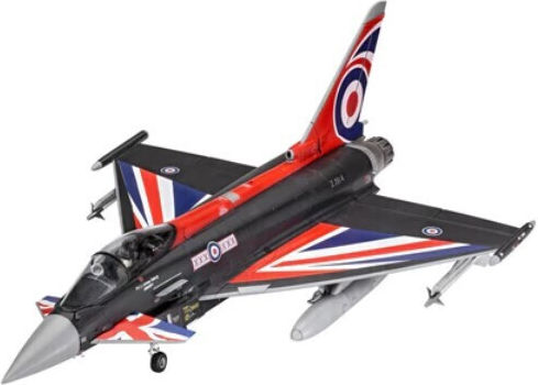 Revell Eurofighter Typhoon Black Jack Modeling Figure Airplane Black 228 Pieces in Scale 1:48