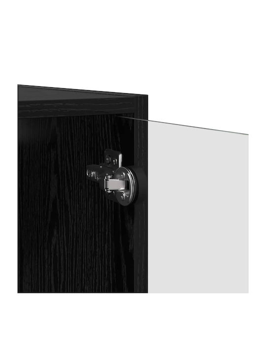 Wall Living Room Cabinet Made of Particle Board Black Oak 68x37x35cm