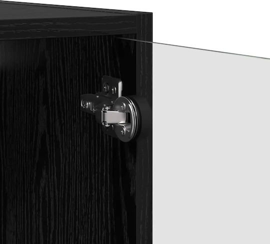 Wall Living Room Cabinet Made of Particle Board Black Oak 68x37x35cm