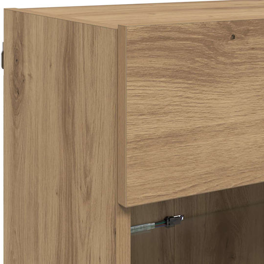 Wall Shelf with LED Artisan Oak 98.5x30x60.5cm