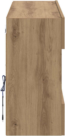 Wall Shelf with LED Artisan Oak 98.5x30x60.5cm