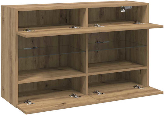 Wall Shelf with LED Artisan Oak 98.5x30x60.5cm