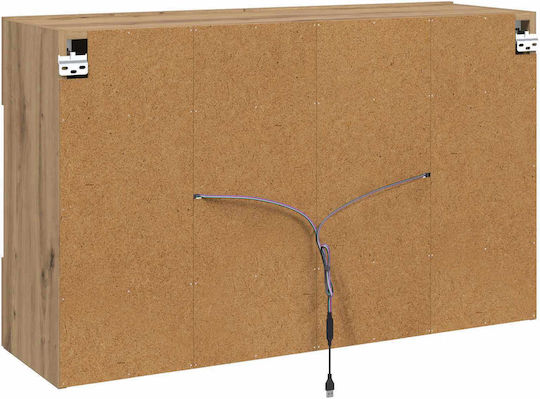 Wall Shelf with LED Artisan Oak 98.5x30x60.5cm