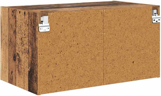 Hängeschrank für Wohnzimmer aus Spanplatte Altholz 68x37x35cm