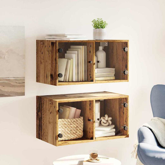 Hängeschrank für Wohnzimmer aus Spanplatte Altholz 68x37x35cm