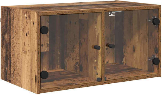 Hängeschrank für Wohnzimmer aus Spanplatte Altholz 68x37x35cm