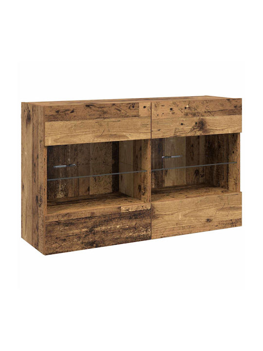Shelf Wall with LED Old Wood 98.5x30x60.5cm