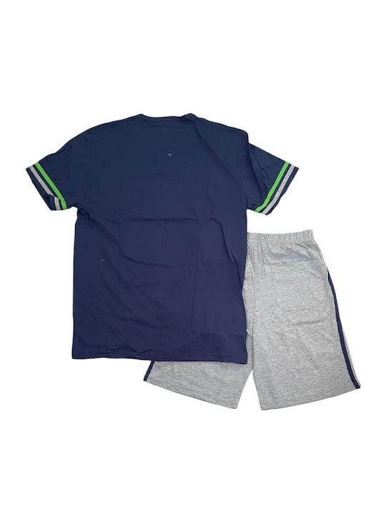 Enrico Coveri Sommer Herrenpyjama Blau