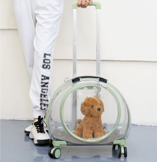 Animal Trolley Dimensions for Dog Cat Carrying Up to 7kg Transparent L43xW40xH26cm