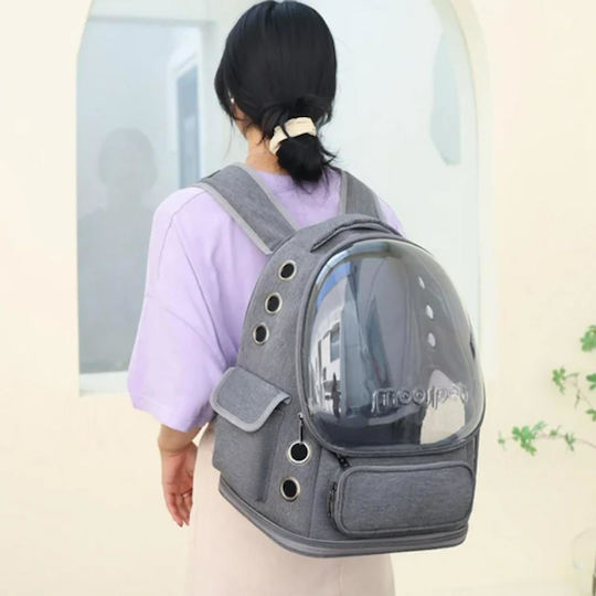 Animal Waterproof Backpack for Carrying Dog / Cat Up to 7kg Gray L42xW34xH27cm