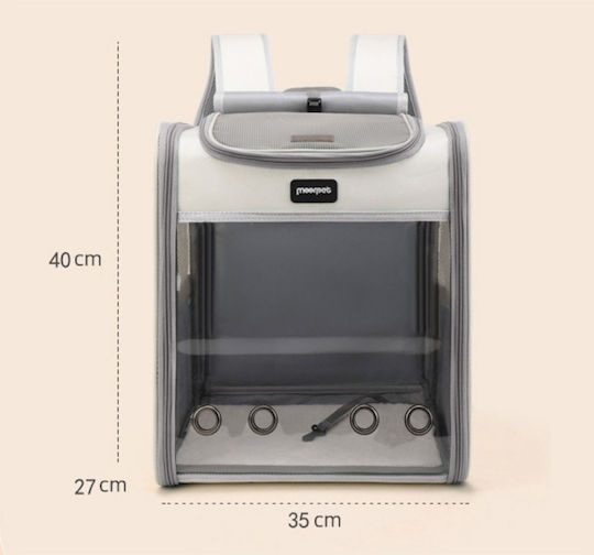 Animal Waterproof Backpack for Dog and Cat Transport up to 6kg Gray M40xW34xH26cm