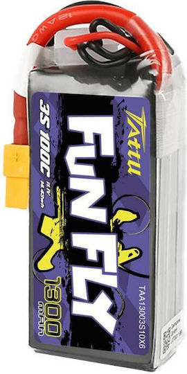 Tattu FunFly Батерия Li-Po 11.1V 1300mAh 100C 3S XT60 за Дрон