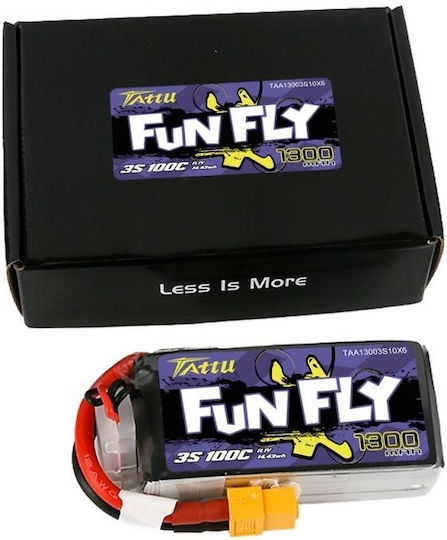 Tattu FunFly Батерия Li-Po 11.1V 1300mAh 100C 3S XT60 за Дрон