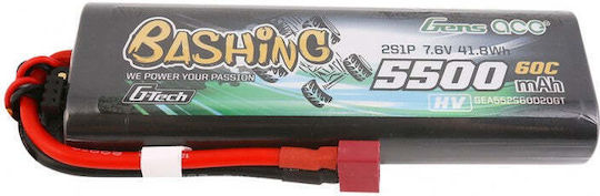 Gens Ace Bashing Baterie Li-Po 7.6V 5500mAh 20C 2S T-Plug Pentru Vehicul RC