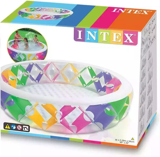 Intex Swim Center Pinwheel Children's Round Swimming Pool 840lt Inflatable 229x56cm