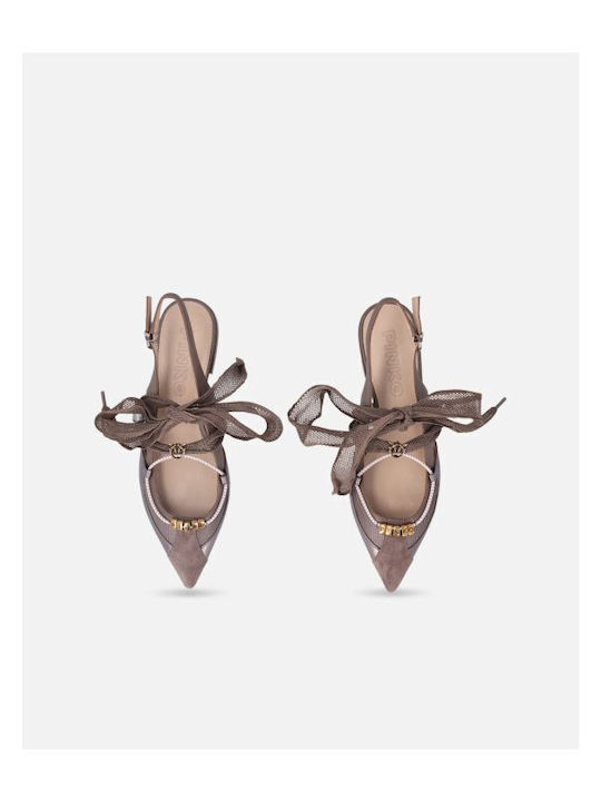 Damen Ballerinas Slingback in Silber Farbe