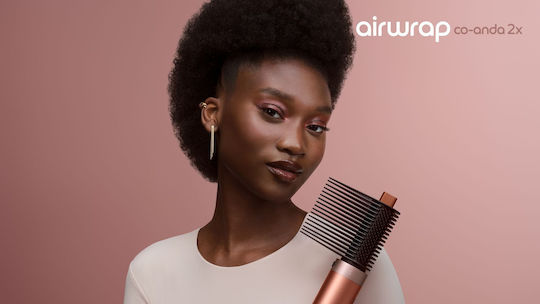 Dyson Hs09 Airwrap Co-anda2x Curly + Coily Electric Hair Brush with Air for Hair Straightening and Curls 1700W Amber Silk