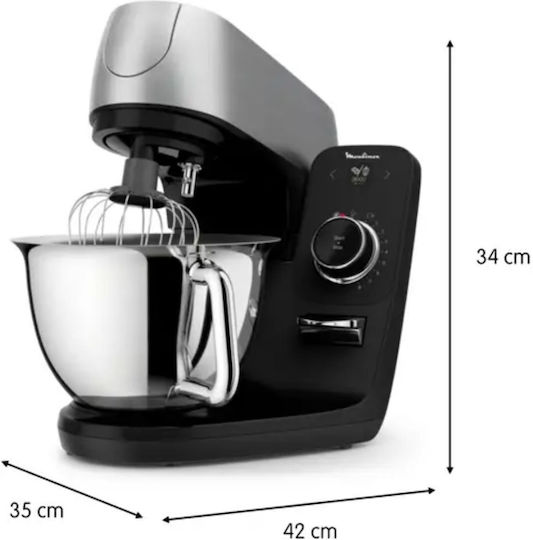 Moulinex Coach Κουζινομηχανή 1200W με Ανοξείδωτο Κάδο 5.5lt