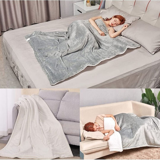 Alista Home Pătură Electrică Semi Dublă Lavabilă cu Temporizator Gri 135W 130x180cm