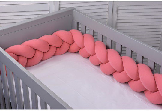 Baby Oliver Crib Bumper Braided Inside Coral 18x200cm