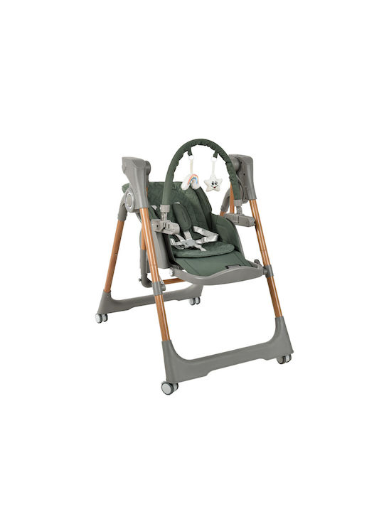 Bebe Stars Serenna Foldable Highchair 2 in 1 with Adjustable Height Green