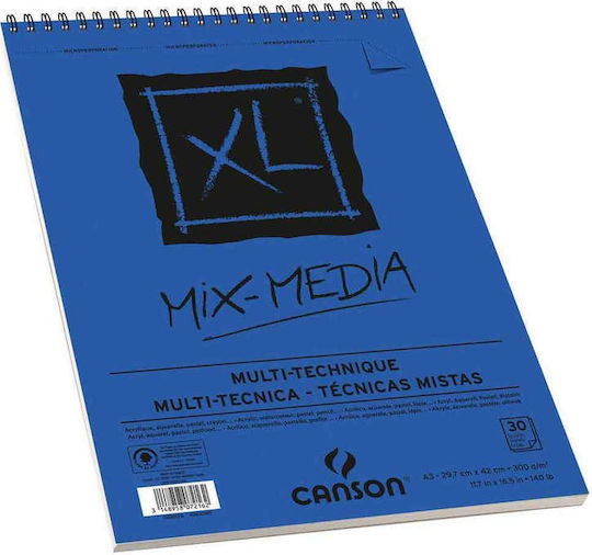 Canson XL Textured Mixed Media Spiral Pad A2 300gsm 15 Sheets