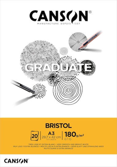 Canson Μπλок за скици Скицник Graduate Bristol