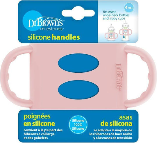 Dr. Brown's Pink Silicone Sippy Cup Handles For 4+ Months