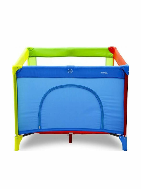 Asalvo Playpen Παρκοκρέβατο με Στρώμα Πολύχρωμο 97x97cm