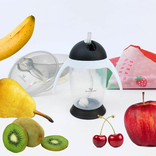 Bocioland Căniță pentru copii din Plastic Negru 300ml pentru 6m+m+
