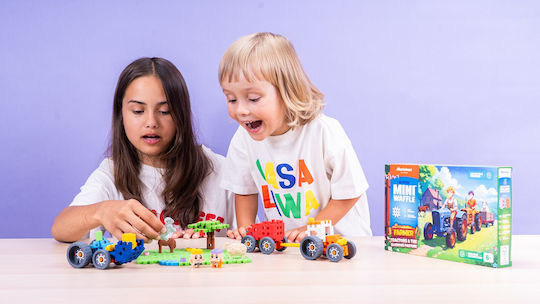 Marioinex Mini Waffle Building Blocks Farmer Tractors & The Glorious Pasture for 6+ Years 110 Pieces