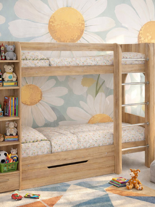 Duet-4 Kinderbett Koje Einzeln mit Stauraum Sonoma für Matratze 70x190cm