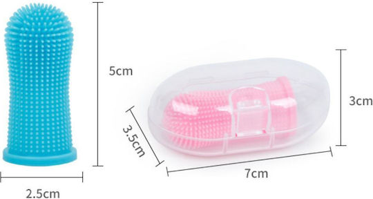 Animal Dog Toothbrush Fingertip for 360° Cleaning with Case