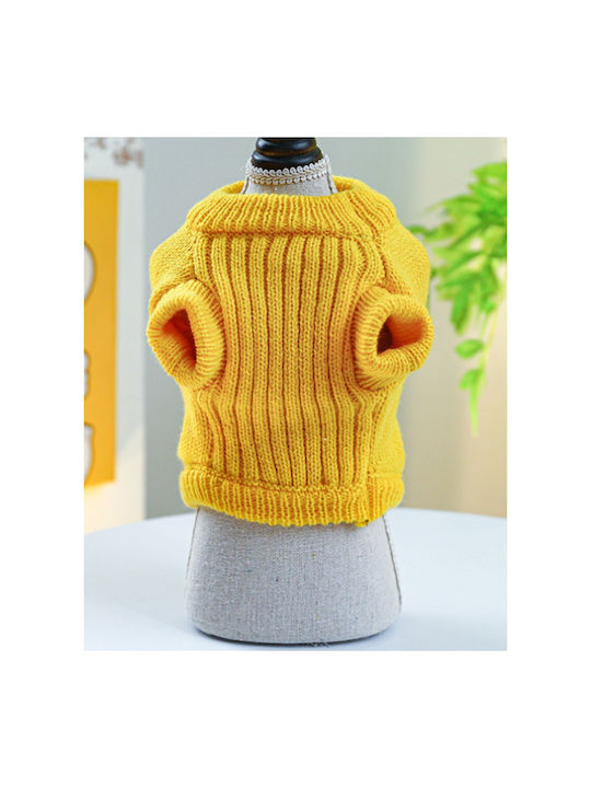 Full Body Dog Clothing Dinosaur Sweater in Yellow Color 35cm