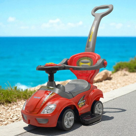 BabyMix Mega Car Autos Weiterfahren mit Elterngriff für 12+ Monate Rote