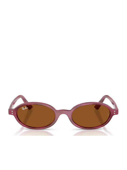 Ray Ban Unisex Sunglasses with Pink Horn-Rimmed Frame and Brown Lens RB4472 685773