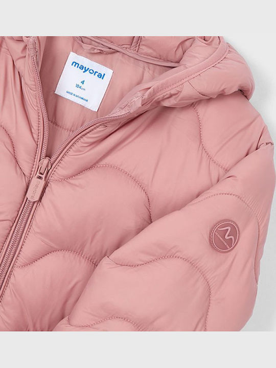 Kinderjacken & Winterjacken Lässig Lang mit Kapuzen-Rosa Sanft
