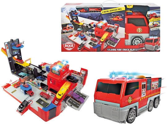 Dickie Folding Fire Station Πίστα Πυροσβεστικό για 3+ Ετών