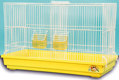 Bird Cage Breeding Board Birds Double Breeding Board with 2 Feeders White 64 x 31 x 36.5cm 64x31x36.5cm