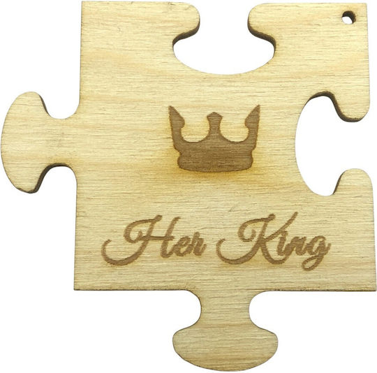 Holzpuzzle-Stück "ihr König" 6,5x6,5cm 4 Stück
