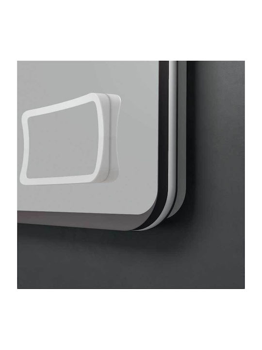 Imex Τετράγωνος Καθρέπτης Μπάνιου Led 100x80cm Γκρι