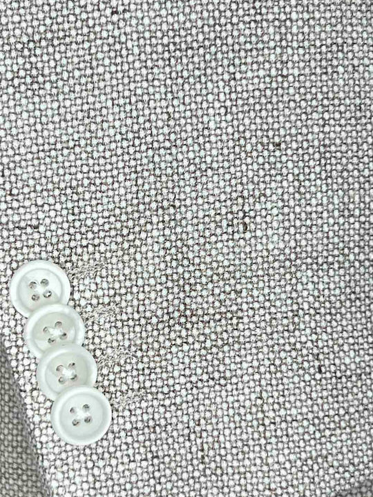 H Hutson Summer Men’s Suit Jacket with Slim Fit Light Beige