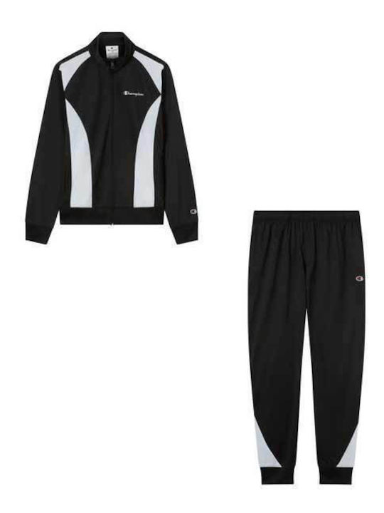 Glossy Sweatpants Set with Elastic Black