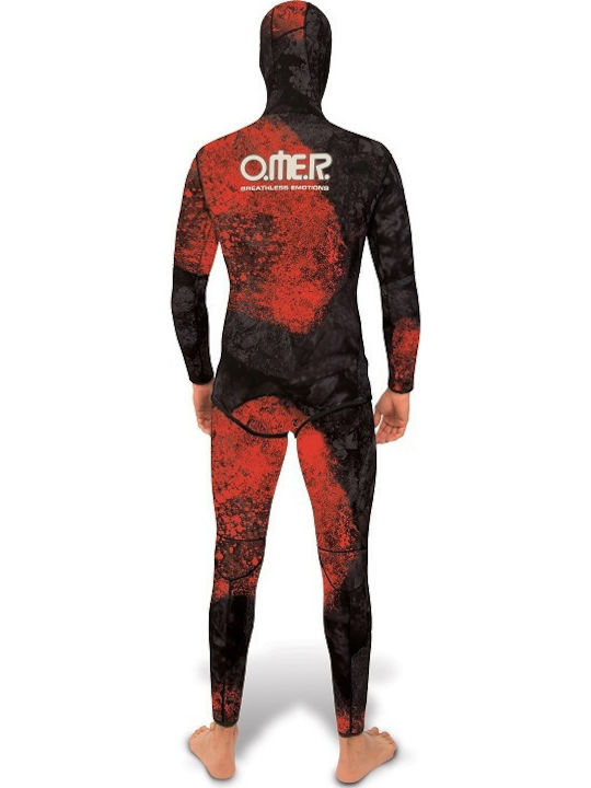 Omer Red Stone Divisible Wetsuit for Speargun Shaved Red 5mm