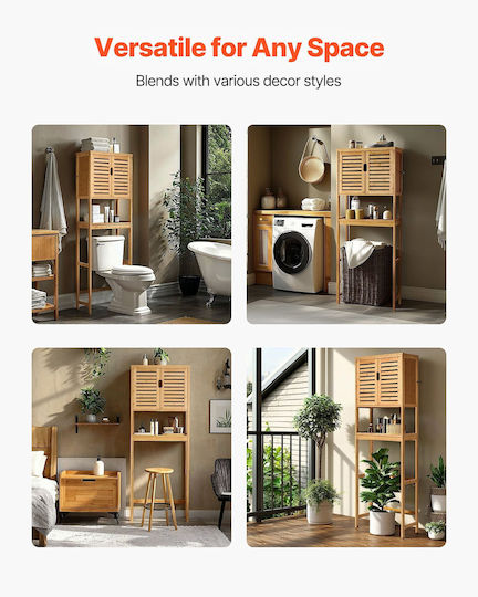 Vevor Bathroom Cabinet 65x27x175cm Brown